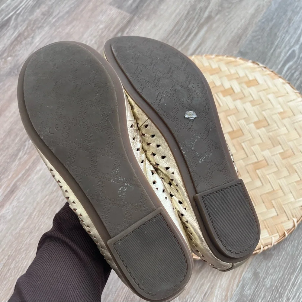 Vionic Metallic Gold Laser-Cut Ballet Flat